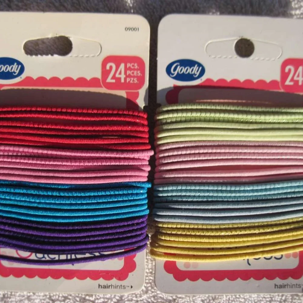 24 Goody 2008 Old Formula Elastic Tinsel Woven Thin Wide Ponytailer Hair Bands
